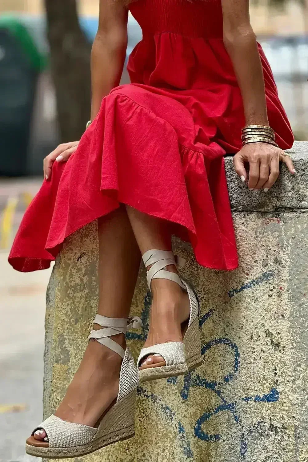 Black V Neck Flutter Sleeve Smocked Bodice High Waist Ruffle Maxi Dress - Femstylo