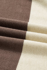 Black Colorblock Crew Neck Drop Shoulder Sweater