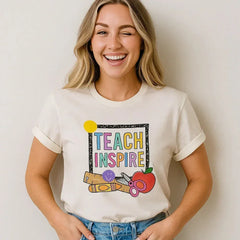 Teach Inspire Graphic T-Shirt, Teachers, Education