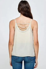 Women's Embellished Spaghetti Strap Camisole Top - Femstylo