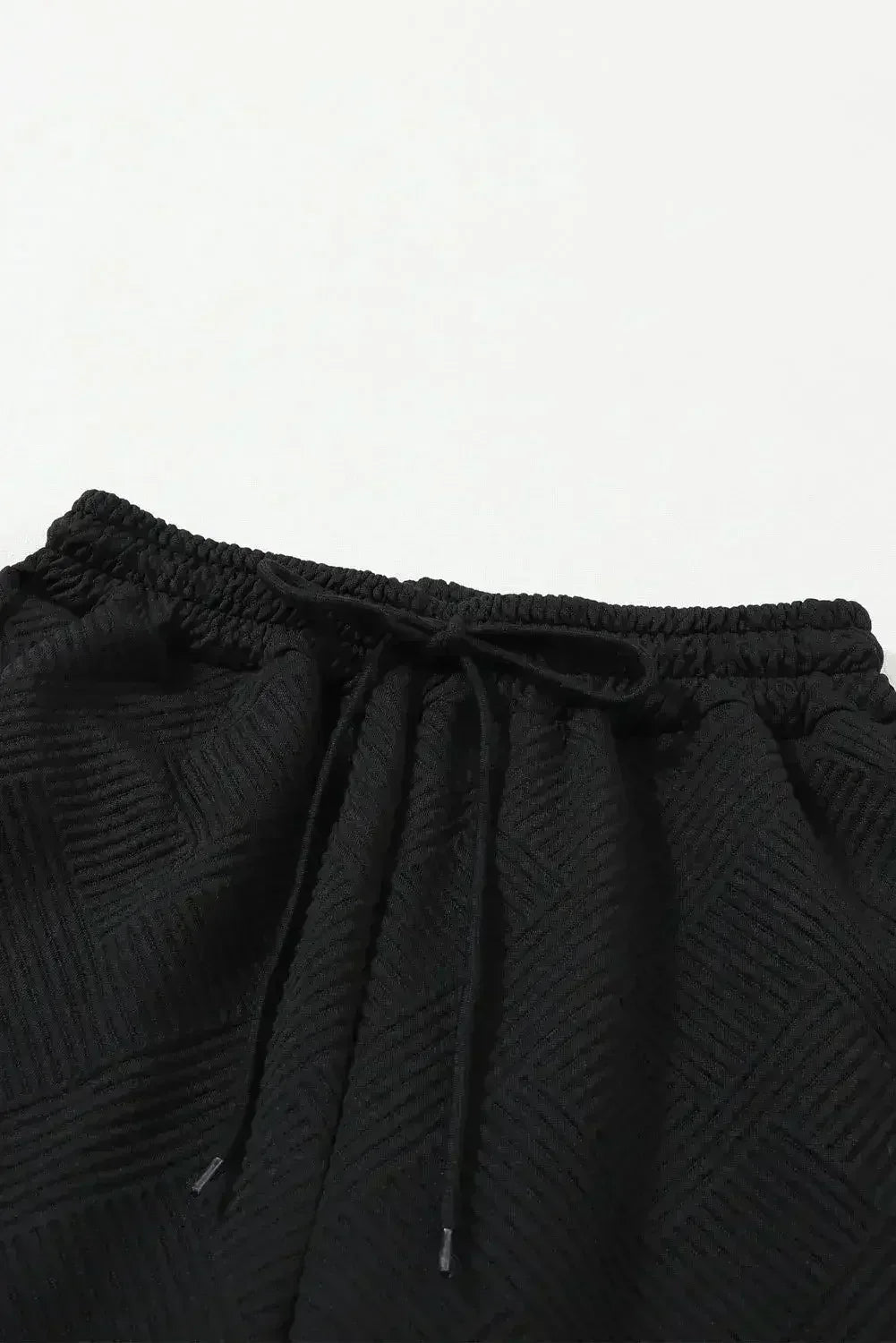 Black Ultra Loose Textured 2pcs Slouchy Outfit - Femstylo