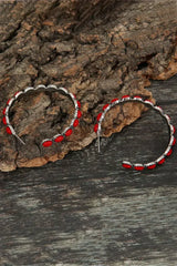 Bonbon Turquoise Big Circle C Shaped Earrings - Femstylo