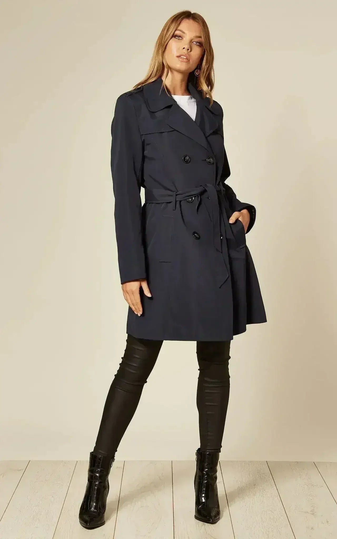 Spring/Summer Military Double Breasted Trench Coat (9049-SP) - Femstylo