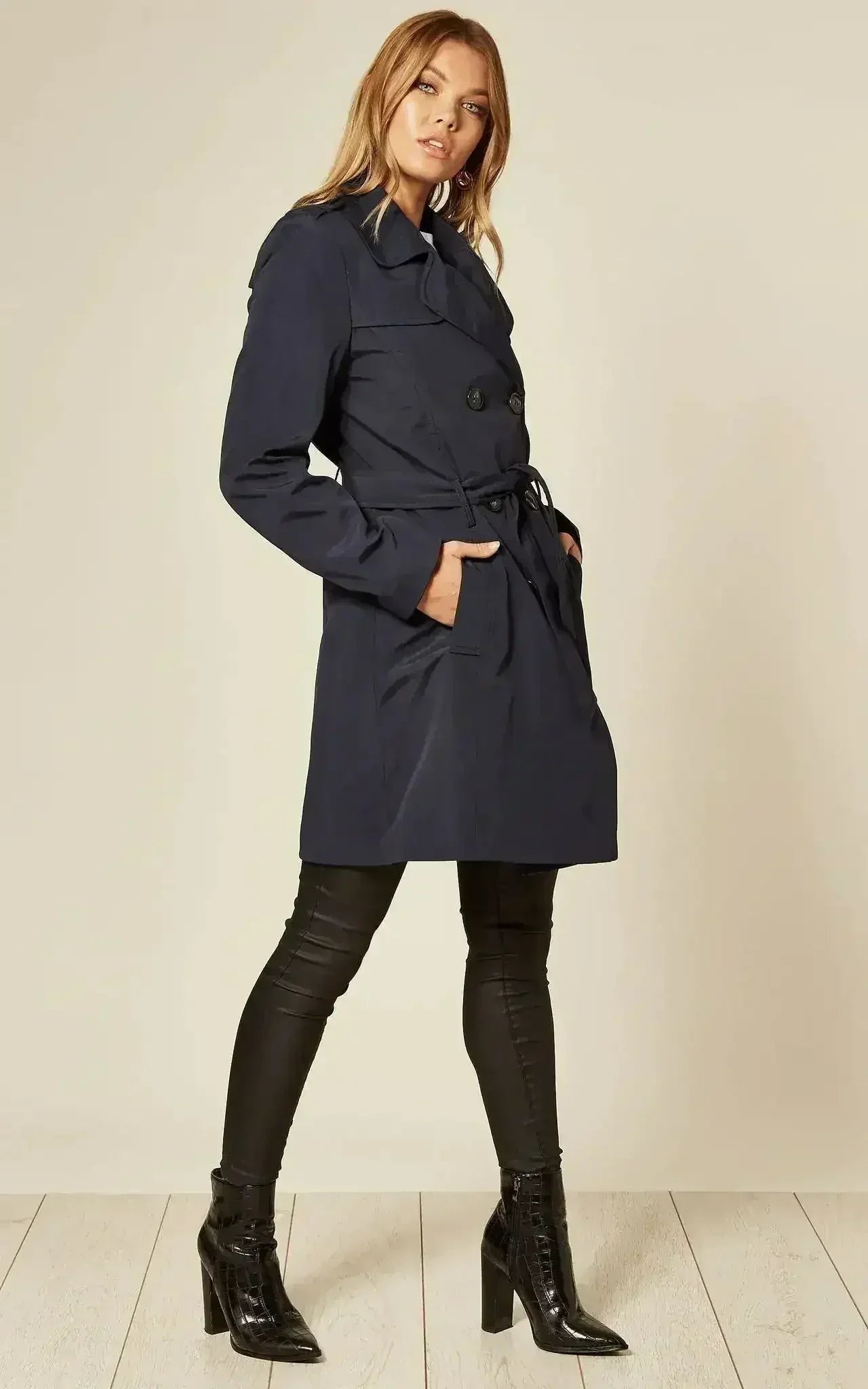 Spring/Summer Military Double Breasted Trench Coat (9049-SP) - Femstylo