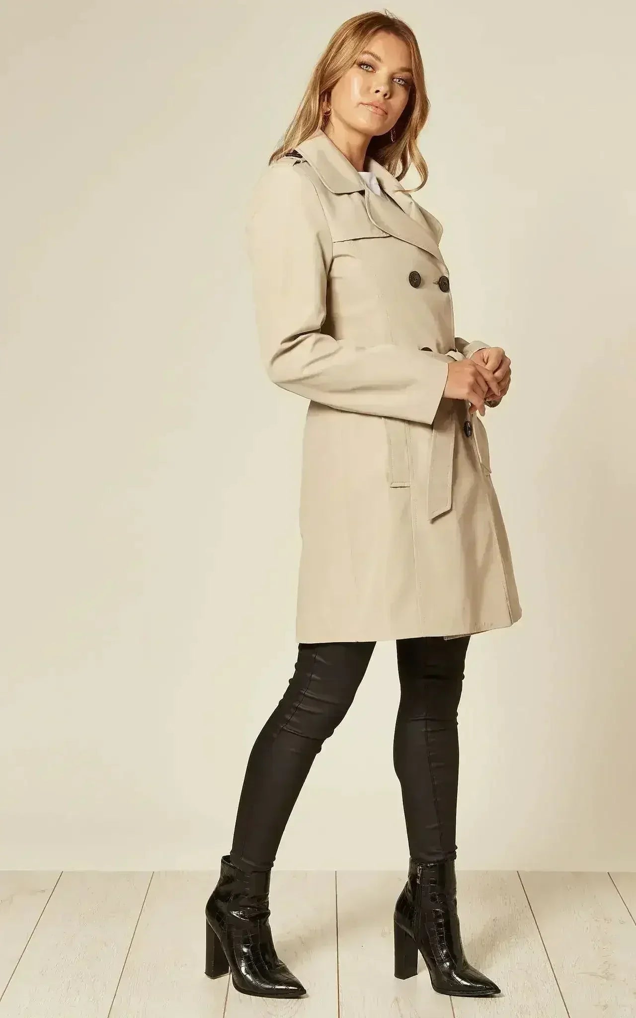 Spring/Summer Military Double Breasted Trench Coat (9049-SP) - Femstylo