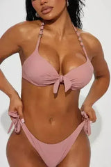 Underwire Padded Bikini Set - Silver Jewelry Straps | Femstylo - Femstylo