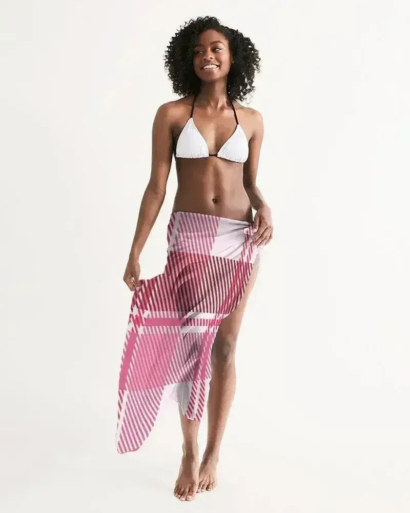 Sheer Plaid Pink Swimsuit Cover Up - Femstylo