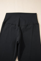 Dark Grey V Shape High Waist Flared Leggings