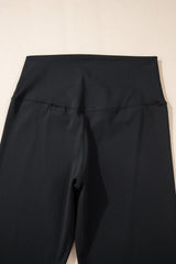 Dark Grey V Shape High Waist Flared Leggings