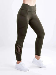 High-Waisted Pilates Leggings with Side Pockets & Mesh Panels - Femstylo