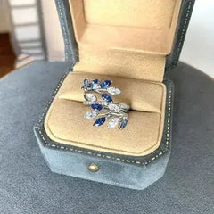 High Carbon Diamond Flower Cluster Vine Surround Ring - Femstylo