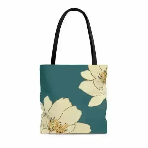 Green Floral Beach Shopper Tote Bag Medium - Femstylo