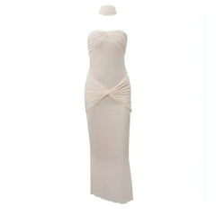 Lightly Chest-wrapped Sequins Slightly Transparent Fishtail Gown Dress - Femstylo
