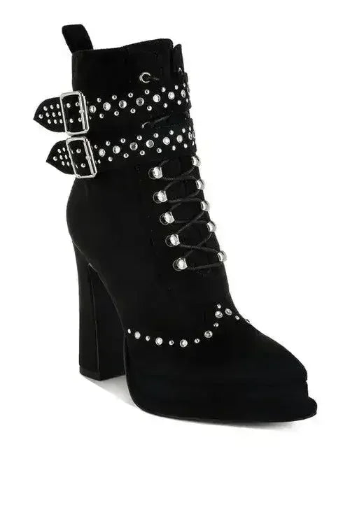 Punk Harness Boots - Studded High Heel Boots | Femstylo - Femstylo