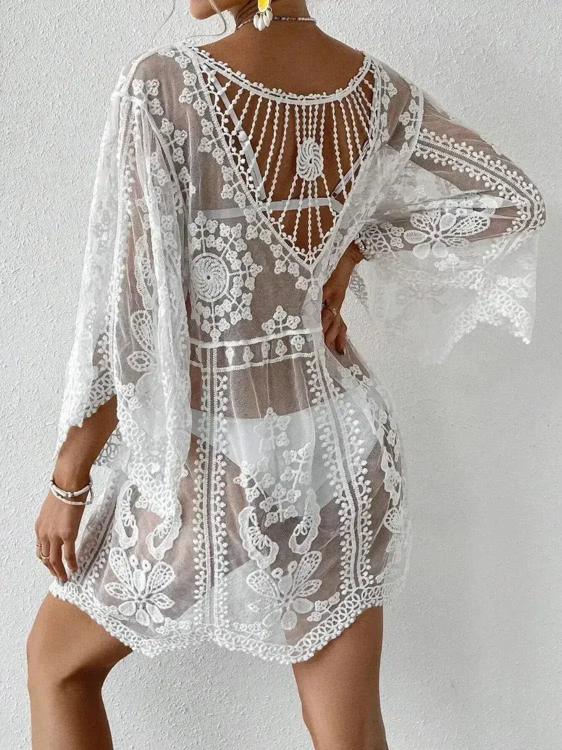 Lace Round Neck Cover-Up - Femstylo