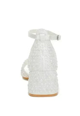 Cinnabon Pearl Embellished Strappy Sandals - Femstylo