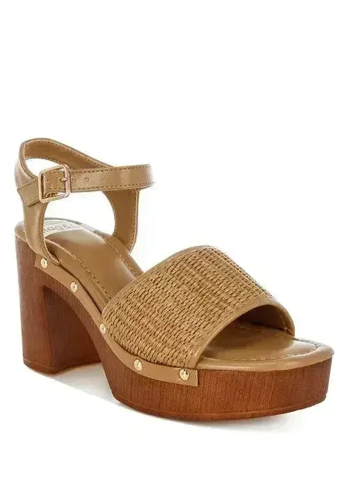 Mazaro Raffia Chunky Sandals - Femstylo