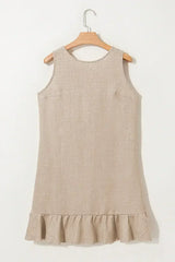 Ashleigh Blue Sleeveless Knot Backless Ruffle Hem Mini Dress - Femstylo