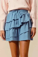 SO ME Asymmetrical Ruffled Game Day Skirt - Femstylo