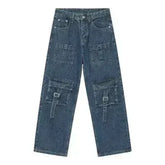 Mid Rise Men's Jeans with Cargo Pockets - Femstylo