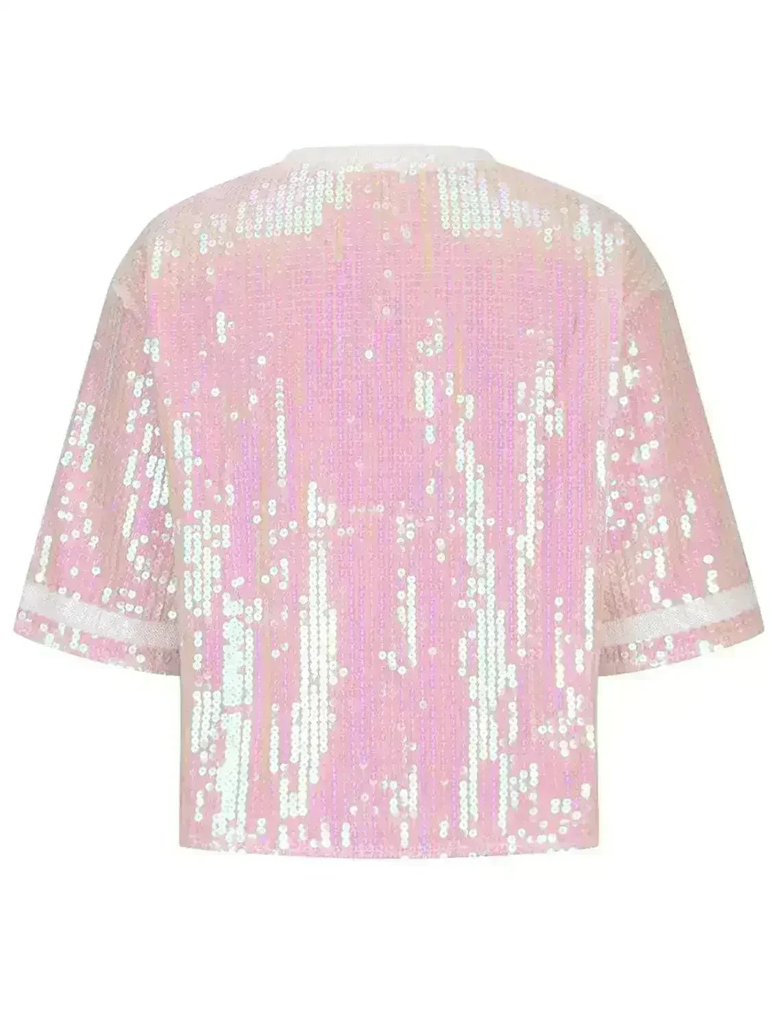 Sequin Football Top - Sparkling Half-Sleeve Blouse | Femstylo - Femstylo