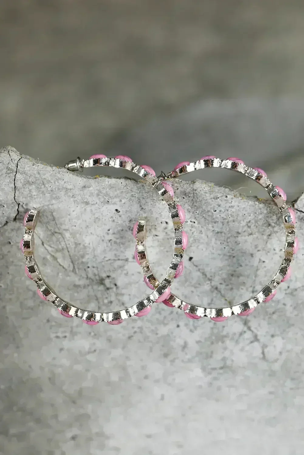 Bonbon Turquoise Big Circle C Shaped Earrings - Femstylo