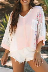 Floral Lace Crochet Blouse - Batwing Sleeves | S-2XL | Femstylo - Femstylo