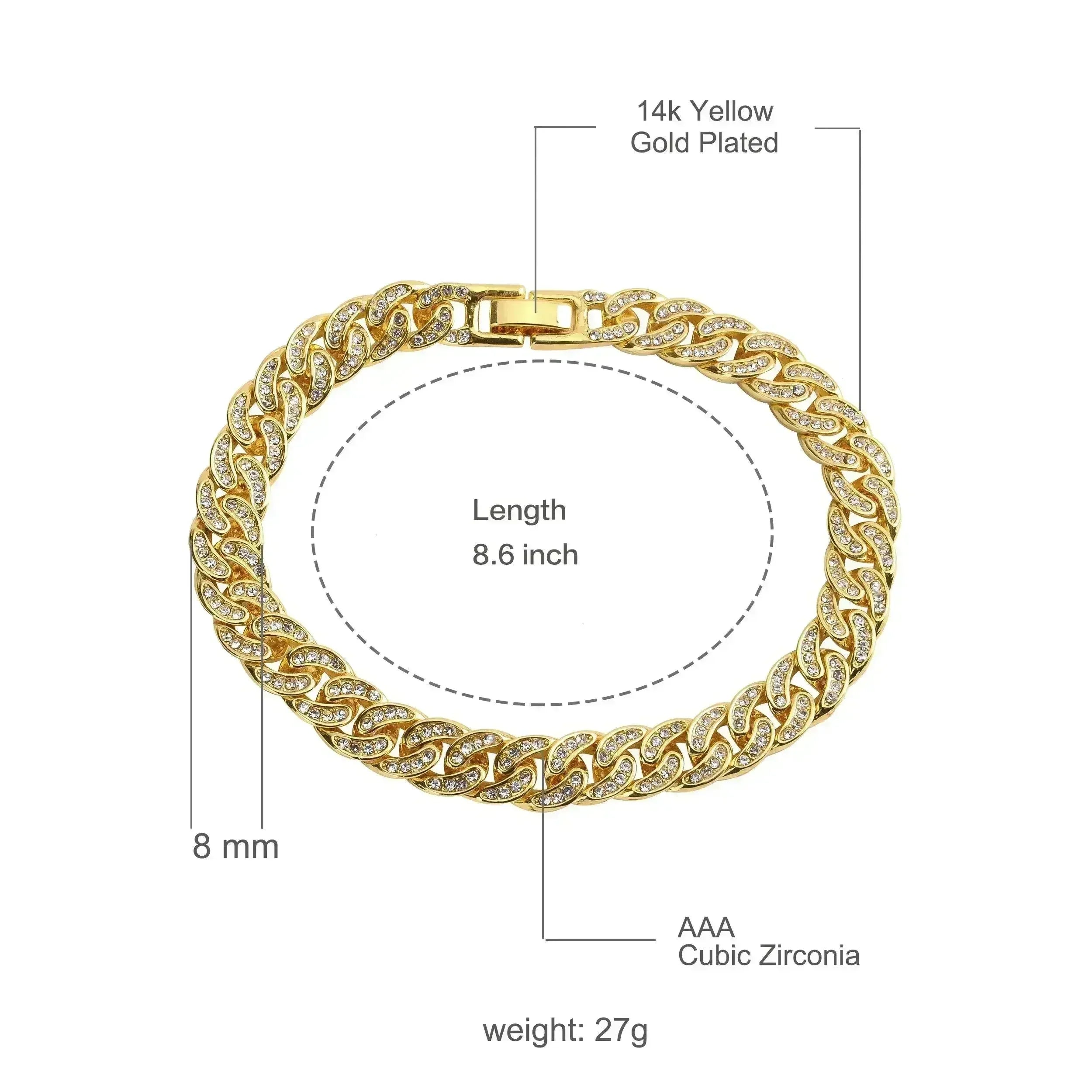 CREW BM 8 MM Cuban Bracelet | 970751 - Femstylo