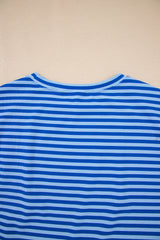 Black Stripe Ribbed Cap Sleeve Round Neck T Shirt