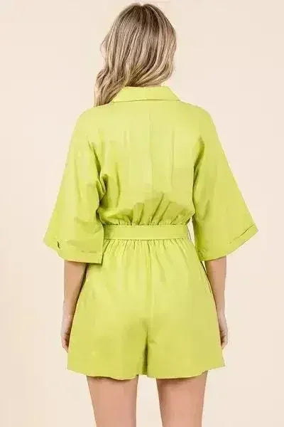 Mittoshop Tie Waist Half Sleeve Romper - Femstylo