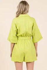 Mittoshop Tie Waist Half Sleeve Romper - Femstylo