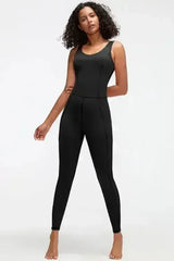 Crisscross Wide Strap Active Jumpsuit - Femstylo