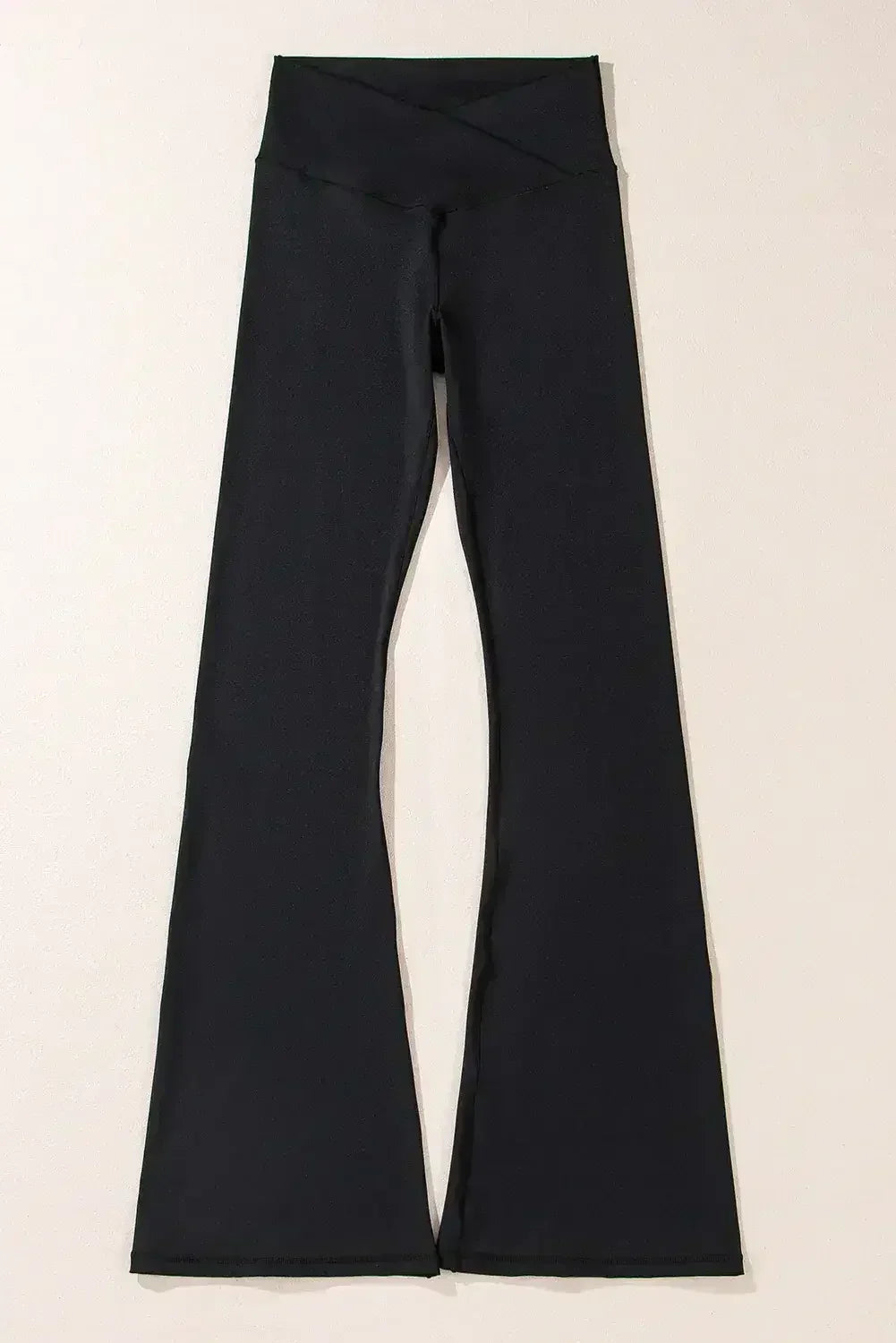 Dark Grey V Shape High Waist Flared Leggings - Femstylo