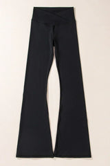 Dark Grey V Shape High Waist Flared Leggings - Femstylo