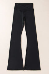 Dark Grey V Shape High Waist Flared Leggings