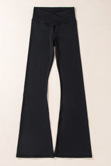 Dark Grey V Shape High Waist Flared Leggings