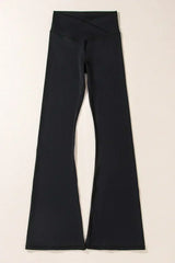 Dark Grey V Shape High Waist Flared Leggings - Femstylo