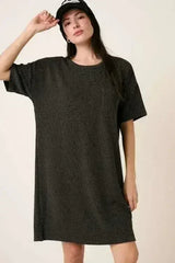 Mittoshop Urban Rib Knit Short Sleeve Tee Dress - Femstylo