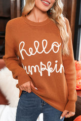 Flamingo Hello Pumpkin Graphic Sweater