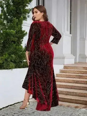 Plus Size Ruffle Hem High-Low Dress - Femstylo