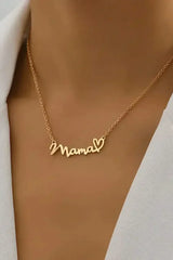 Gold Mama Letter Heart Pattern Necklace - Femstylo