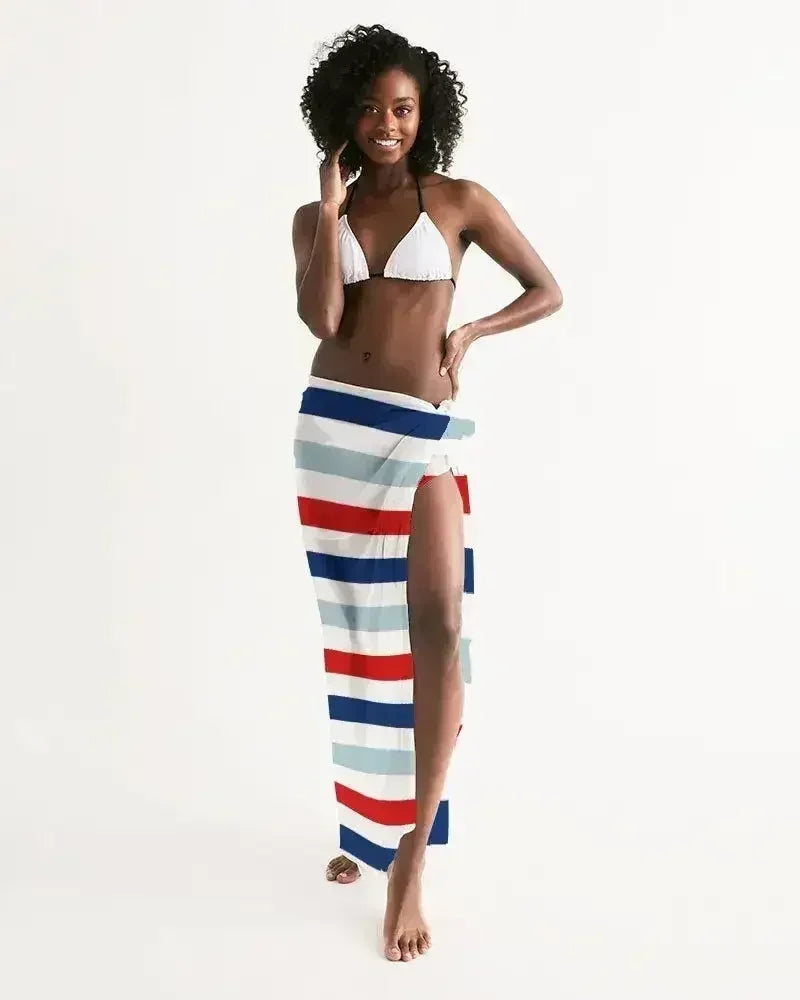 Swim Cover Up / Red White and Blue Sarong Wrap - Femstylo