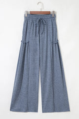 High-rise Frill Detail Wide Leg Loose Pants
