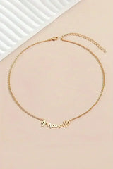 Gold Mama Letter Heart Pattern Necklace - Femstylo