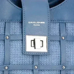 David Jones Rivet Handbag – Edgy PU Leather Medium Tote - Femstylo