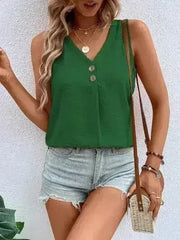 Solid Color V-Neck Tank - Femstylo