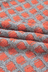 Pink Checkered Oversized Side Slit Sweater