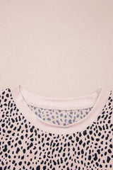 Apricot Allover Leopard Print Round Neck Tank Top - Femstylo