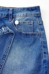 Ashleigh Blue Wrapped Crossed Waist Denim Mini Skirt - Femstylo