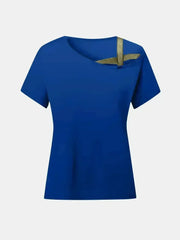 Asymmetrical Neck T-Shirt – Modern Basic with Edge - Femstylo